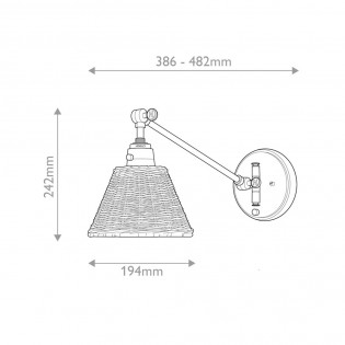 Wall lamp Rattán