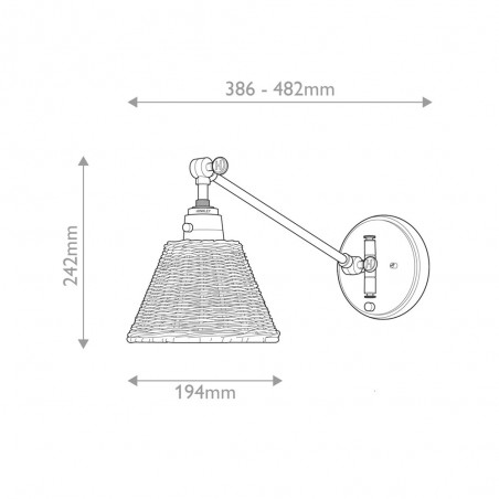 Wall lamp Rattán