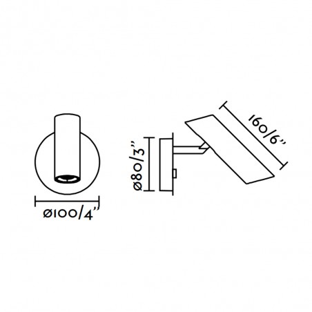 LED wall light with switch Leo (7W)