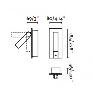 Wall lamp reader LED Gabo (4W)