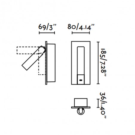 Wall lamp LED reader with USB Gabo (4W)