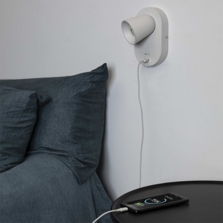 Corb USB reader wall lamp