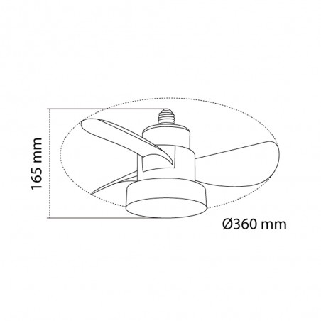 LED Fan E27 Debu White CCT Dim (15W)