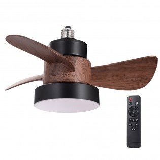 LED Fan E27 Debu Black+Wood...