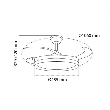 LED ceiling fan folding blades Nestera Evo CCT Dim (72W)