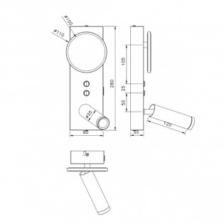 Aplique de pared LED Arbas (8W)