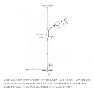 LED Floor lamp Atos (18W)