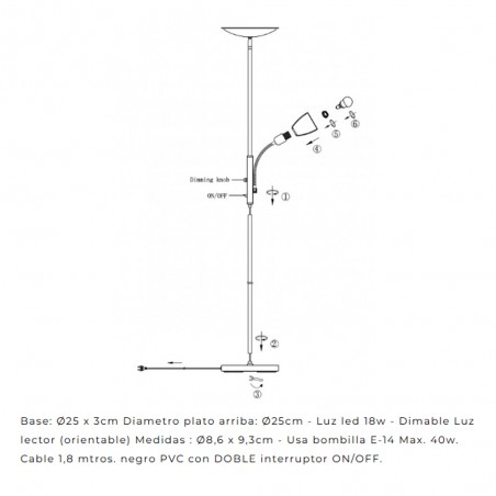LED Floor lamp Atos (18W)