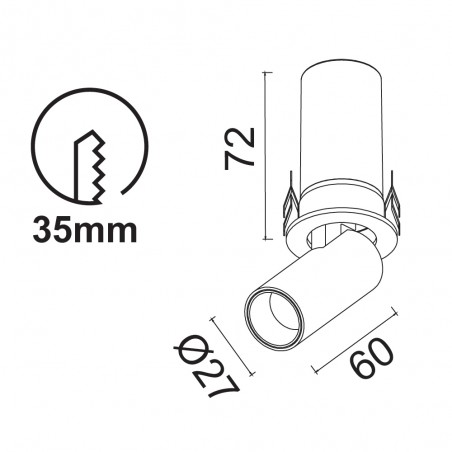 Foco empotrable basculante LED Garda Mini (5W)