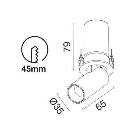 Foco empotrable basculante LED Garda Mini (7W)