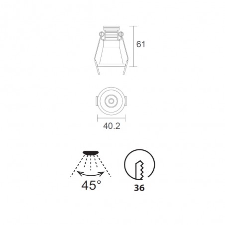 Empotrable de techo LED Cane (3W)