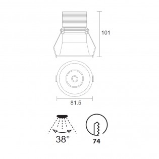Empotrable de techo LED Cane (12W)