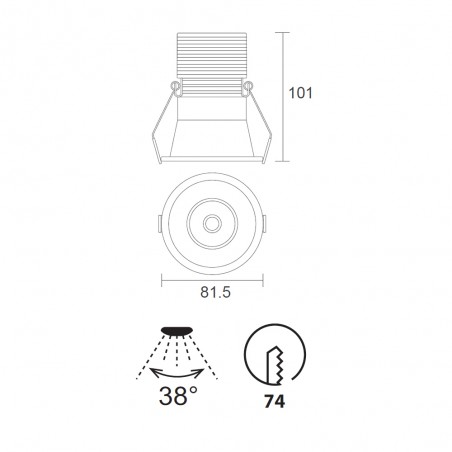 Empotrable de techo LED Cane (12W)
