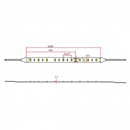 Tira LED 24V IP20 5M (48W)