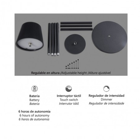 Lámpara de mesa batería recargable LED Sunset (5W)