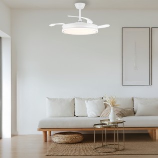 LED fan with retractable blades Miso Evo White CCT Dim (72W)