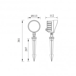LED Spotlight with spike Jardin (15W)