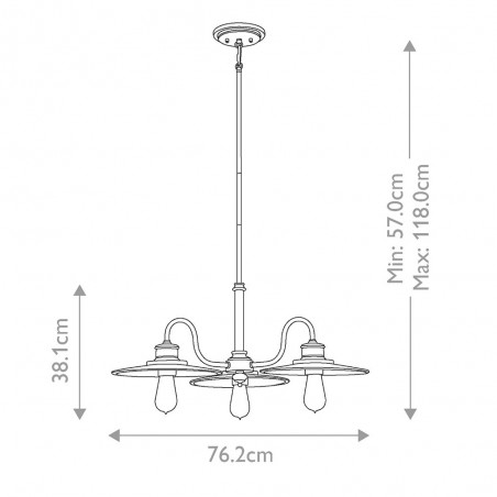 Lámpara colgante Admiral (3 luces)