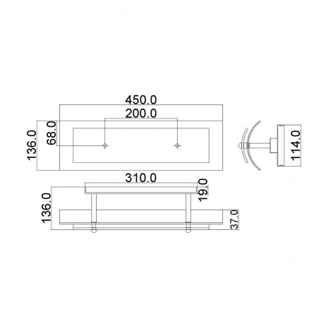 Wall lamp for bathrooms Duet (2 lights)