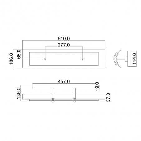 Wall lamp for bathrooms Duet (3 lights)