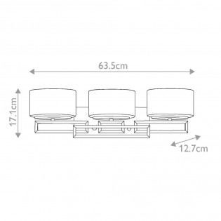 Aplique de pared para baños Lanza (3 luces)