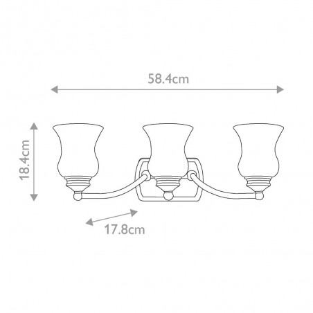Aplique de pared para baños Constante (3 luces)