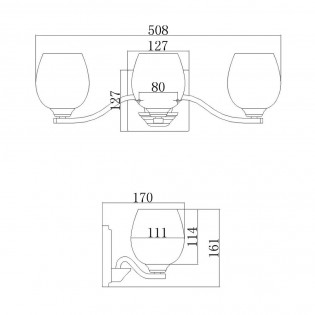 Aplique de pared para baños Kalli (3 luces)