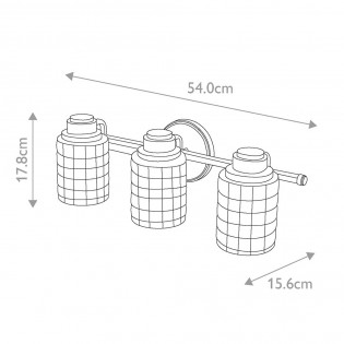 Aplique de pared para baños Wadsworth (3 luces)
