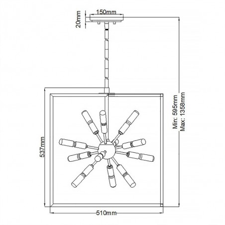 Lámpara de techo Aros (12 luces)
