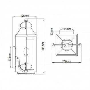 Outdoor Wall Lamp Anchorage (2 lights)