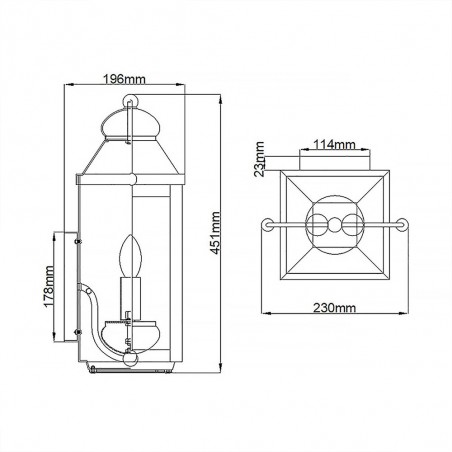Outdoor Wall Lamp Anchorage (2 lights)