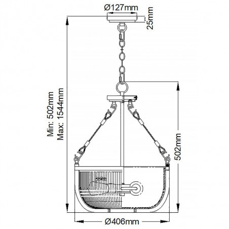 Lámpara colgante Roux (3 luces)