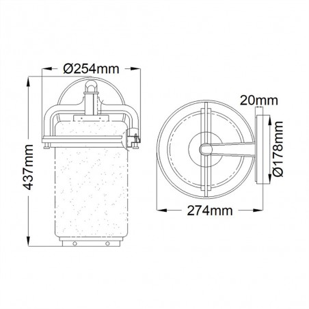 Aplique de pared de exterior Andover