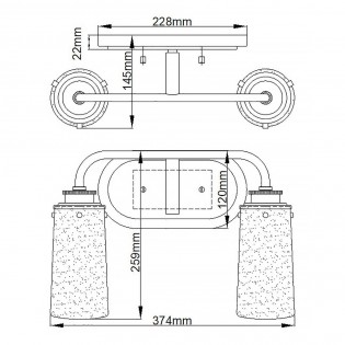 Wall lamp for bathrooms Braelyn (2 lights)