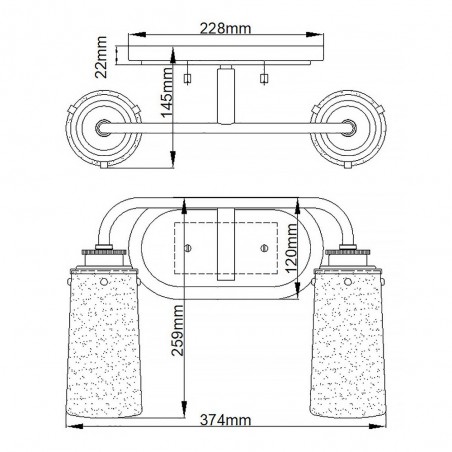 Wall lamp for bathrooms Braelyn (2 lights)