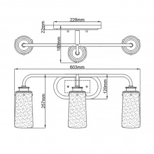 Wall lamp for bathrooms Braelyn (3 lights)