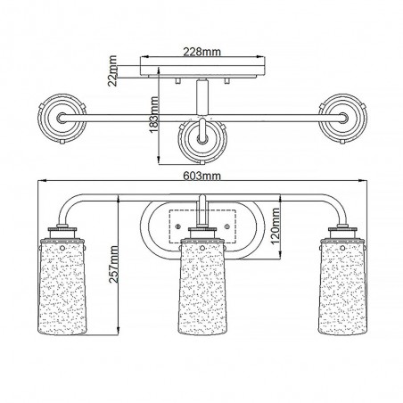 Aplique de pared para baños Braelyn (3 luces)