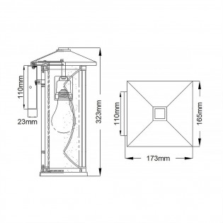 Aplique de pared de exterior Ashbern