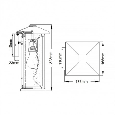 Aplique de pared de exterior Ashbern