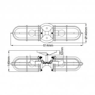 Aplique de pared para baños Urban Restoration (2 luces)