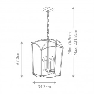 Lámpara colgante Thayer (4 luces)
