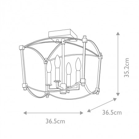 Plafón de techo Thayer (4 luces)