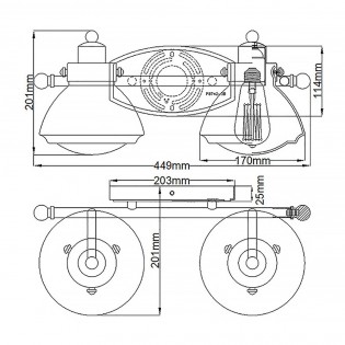 Bathroom's Wall Lamp Scholar (2 lights)