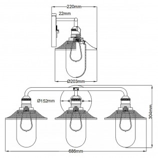 Bathroom's Wall Lamp Rigby (3 lights)