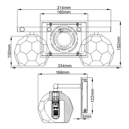 Bathroom's Wall Lamp Regalia (2 lights)