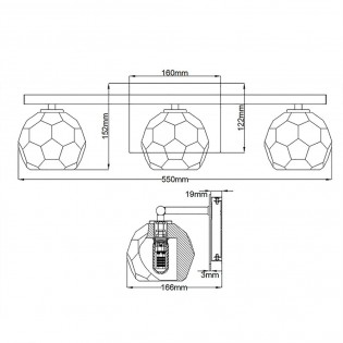 Aplique de pared para baños Regalia (3 luces)