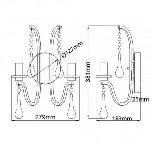 Aplique de pared Karlee (2 luces)