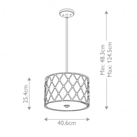 Lámpara colgante Brown Lattice M (3 luces)