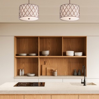 Lámpara colgante Brown Lattice M (3 luces)