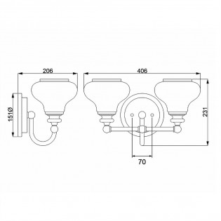 Aplique de pared para baños Ainsley (2 luces)